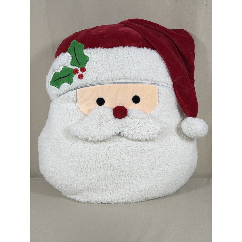 Cupcakes and Cashmere Santa Claus Face Pillow Plush Large Soft NWOT